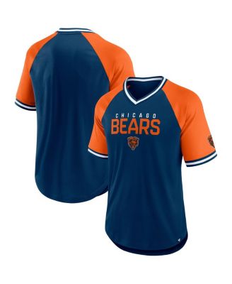 Fanatics - Men's Navy/Orange Chicago Bears Hashmark Raglan&nbsp;T-Shirt