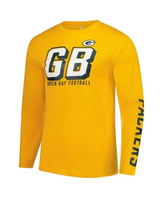 Men's Gold Green Bay Packers Long Sleeve T-Shirt
