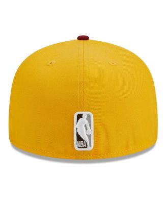 Men's Yellow/Red Philadelphia 76ers Fall Leaves 2-Tone 59FIFTY Fitted Hat