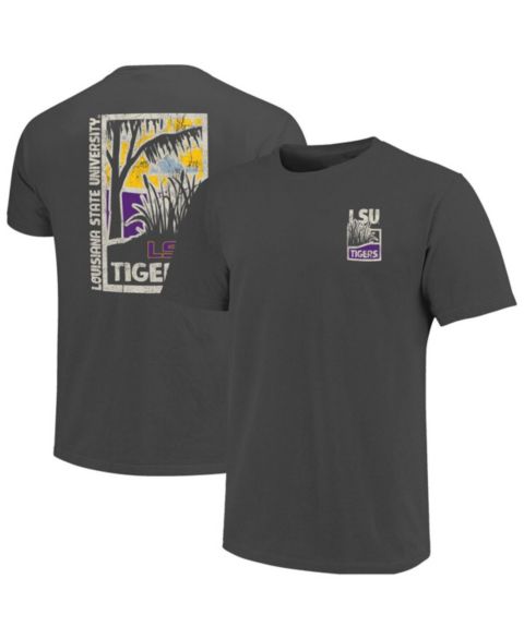Мужская футболка Image One Graphite LSU Tigers Comfort Colors Minimalist Distressed Vista