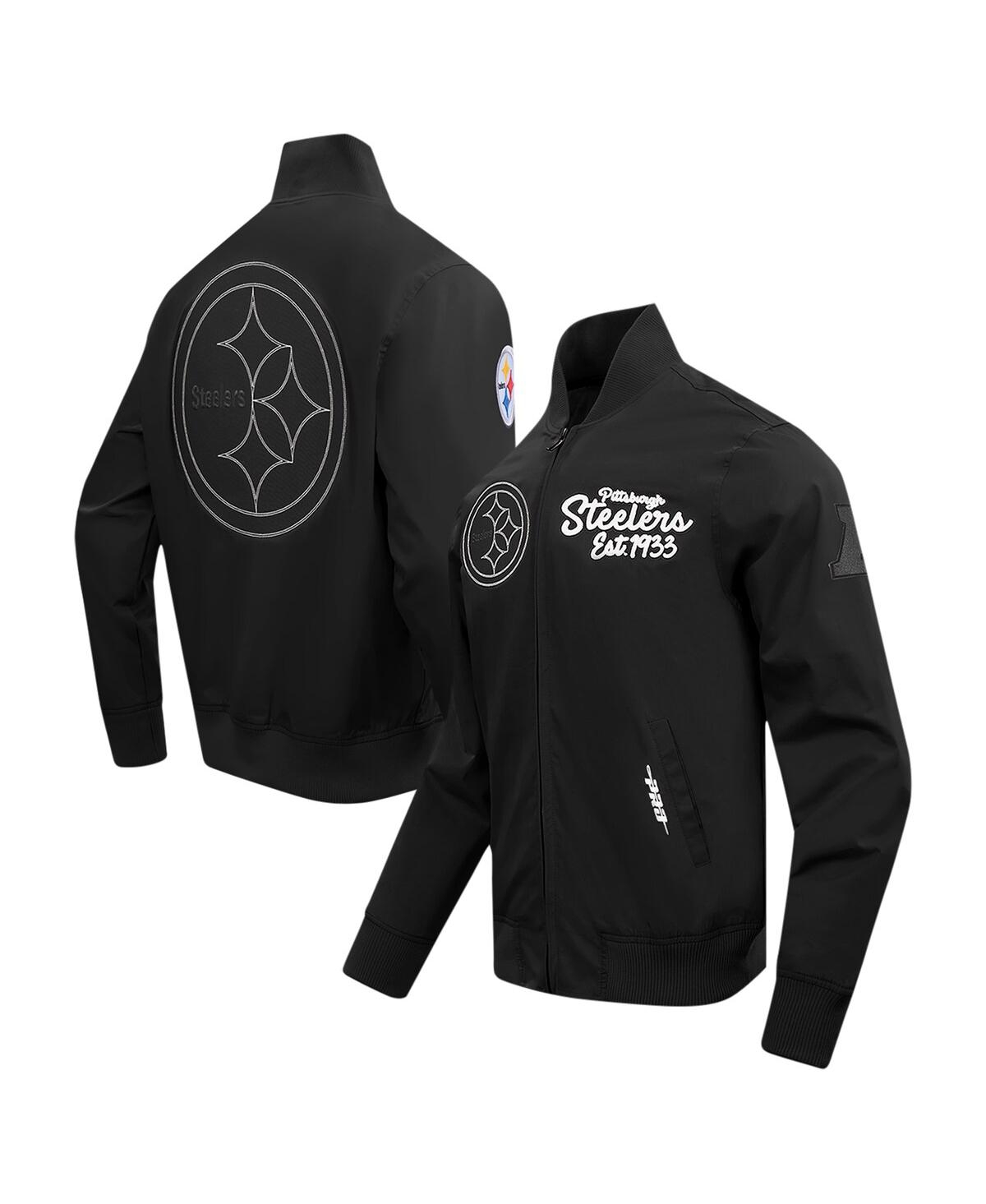 Men's Black Pittsburgh Steelers Paint The City Twill Full-Zip Jacket - Black