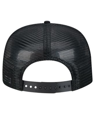 Men's Black Brooklyn Nets Tone Foam Mesh Back Golfer Snapback Hat