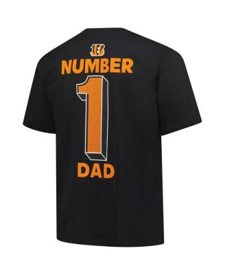 Men's Black Cincinnati Bengals Big Tall Number One Dad T-Shirt
