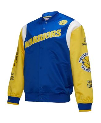 Men's and Women's Royal Golden State Warriors Vintage Team Origins Satin Full-Snap Jacket