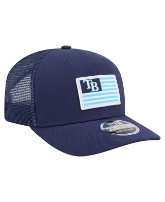 Men's Navy Tampa Bay Rays Flag 9SEVENTY Stretch-Snap Hat