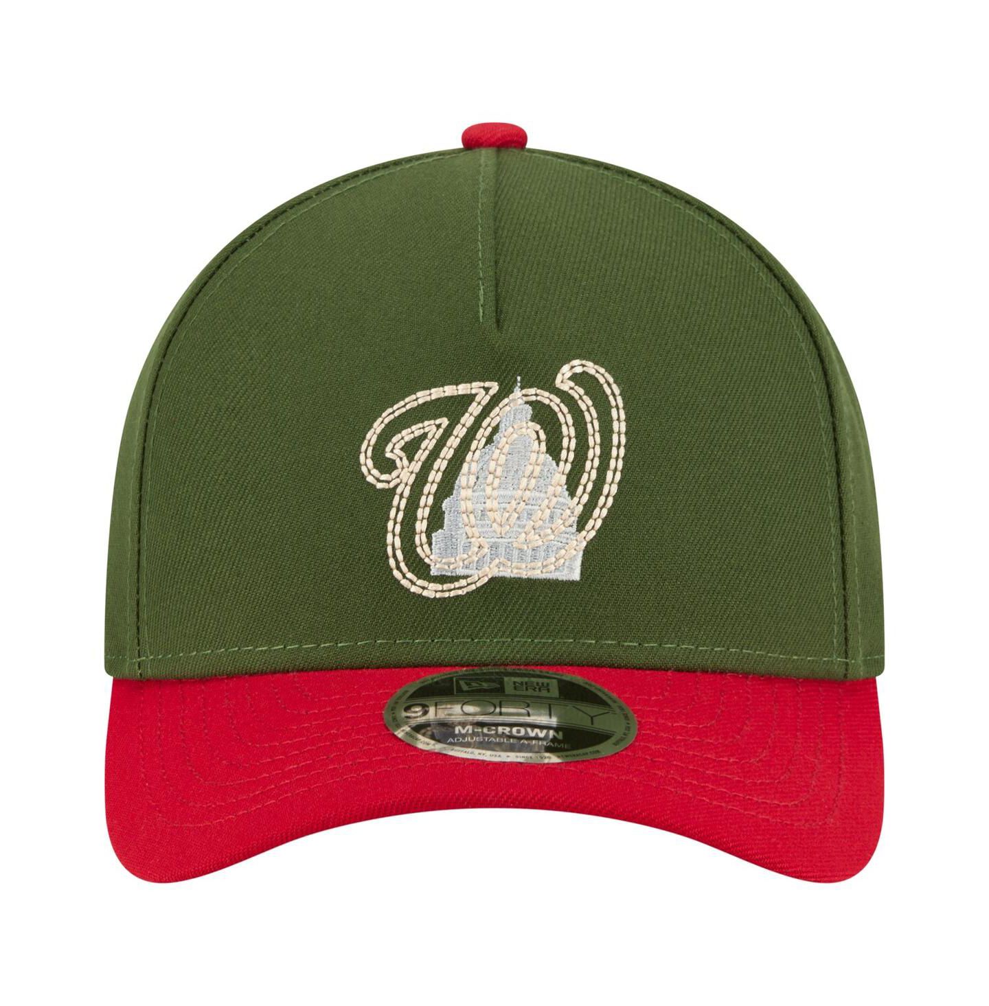 Мужская кепка New Era Dark Green Washington Nationals City Feature 9FORTY A-Frame Adjustable Hat — фото 2