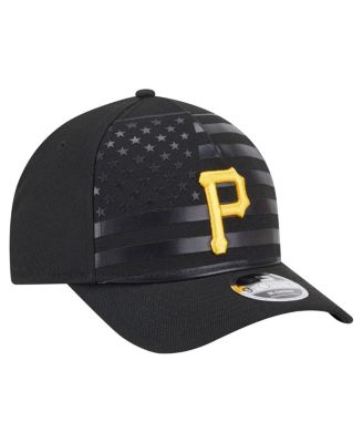 Men's Black Pittsburgh Pirates American Flag 9FORTY M-Crown A-Frame Adjustable Hat