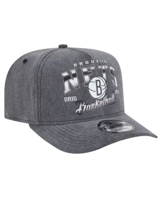 Men's Charcoal Brooklyn Nets Throwback Washed Pre-Curved 9FIFTY Snapback Hat