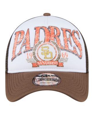 Men's Brown San Diego Padres Distressed 9FORTY A-Frame Adjustable Trucker Hat