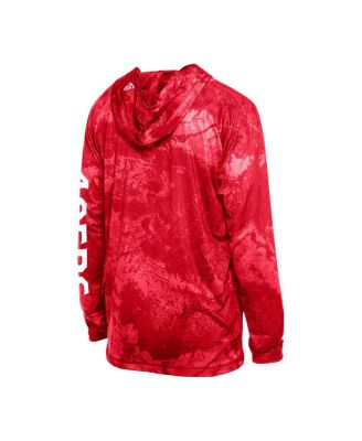 Men's&nbsp;Red San Francisco 49ers Real Tree Xtreme Camo Raglan Long Sleeve Hooded Top