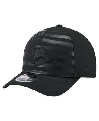 New Era - Men's&nbsp;Black Nashville Predators Game Day Stealth Flag 9FORTY A-Frame Adjustable Hat