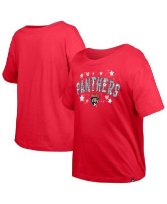 New Era - Big Girls Red Florida Panthers Flip Sequin T-Shirt