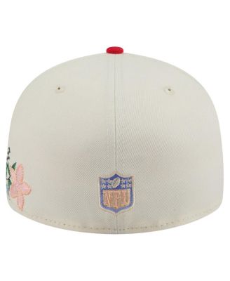 Men's Cream/Red Kansas City Chiefs Tonal Floral 59FIFTY Fitted Hat