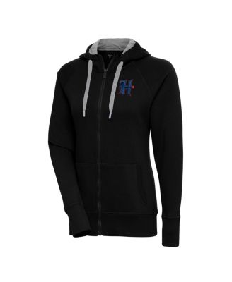 Antigua - Women's Black Houston Texans Victory Raglan Full-Zip Hoodie Jacket