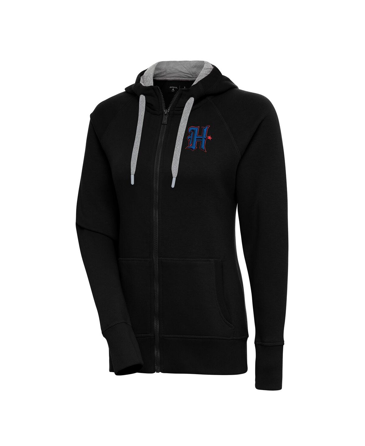 Women's Black Houston Texans Victory Raglan Full-Zip Hoodie Jacket - Black