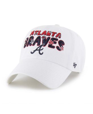 '47 Brand - Women's White Atlanta Braves Flower Power Clean Up Adjustable Hat