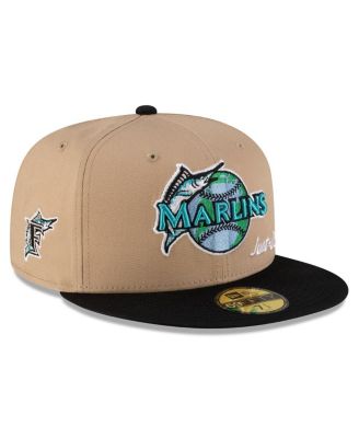 x Just Don Men's Light Beige/Black Florida Marlins Just Don x Earth Day 59FIFTY Fitted Hat
