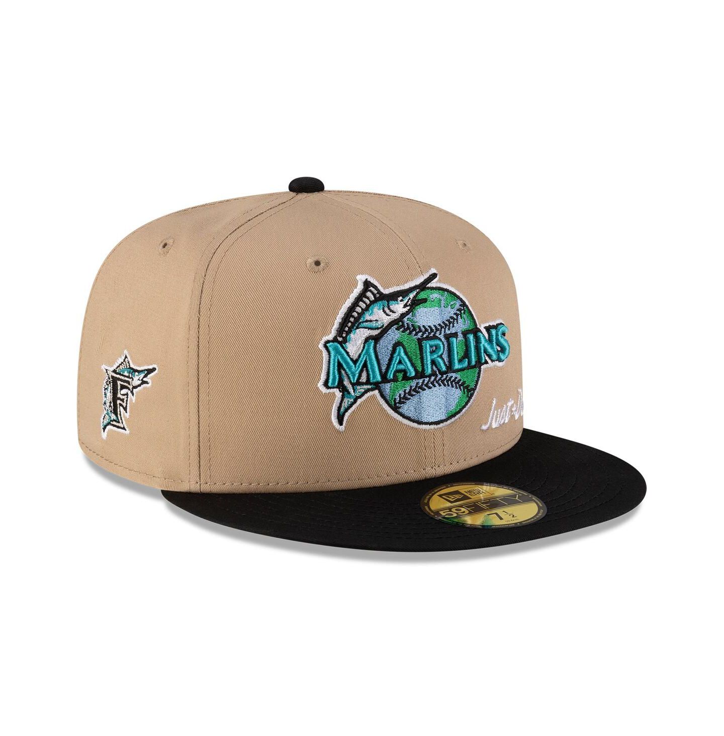 Мужская кепка New Era x Just Don Light Beige/Black Florida Marlins Just Don x Earth Day 59FIFTY Fitted Hat — фото 3