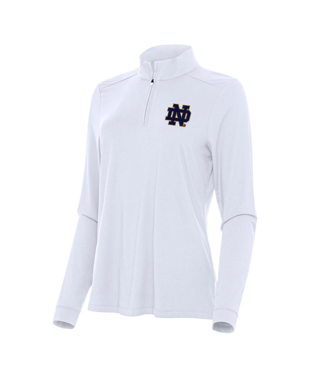 Women's White Notre Dame Fighting Irish Intent Quarter-Zip Top - White