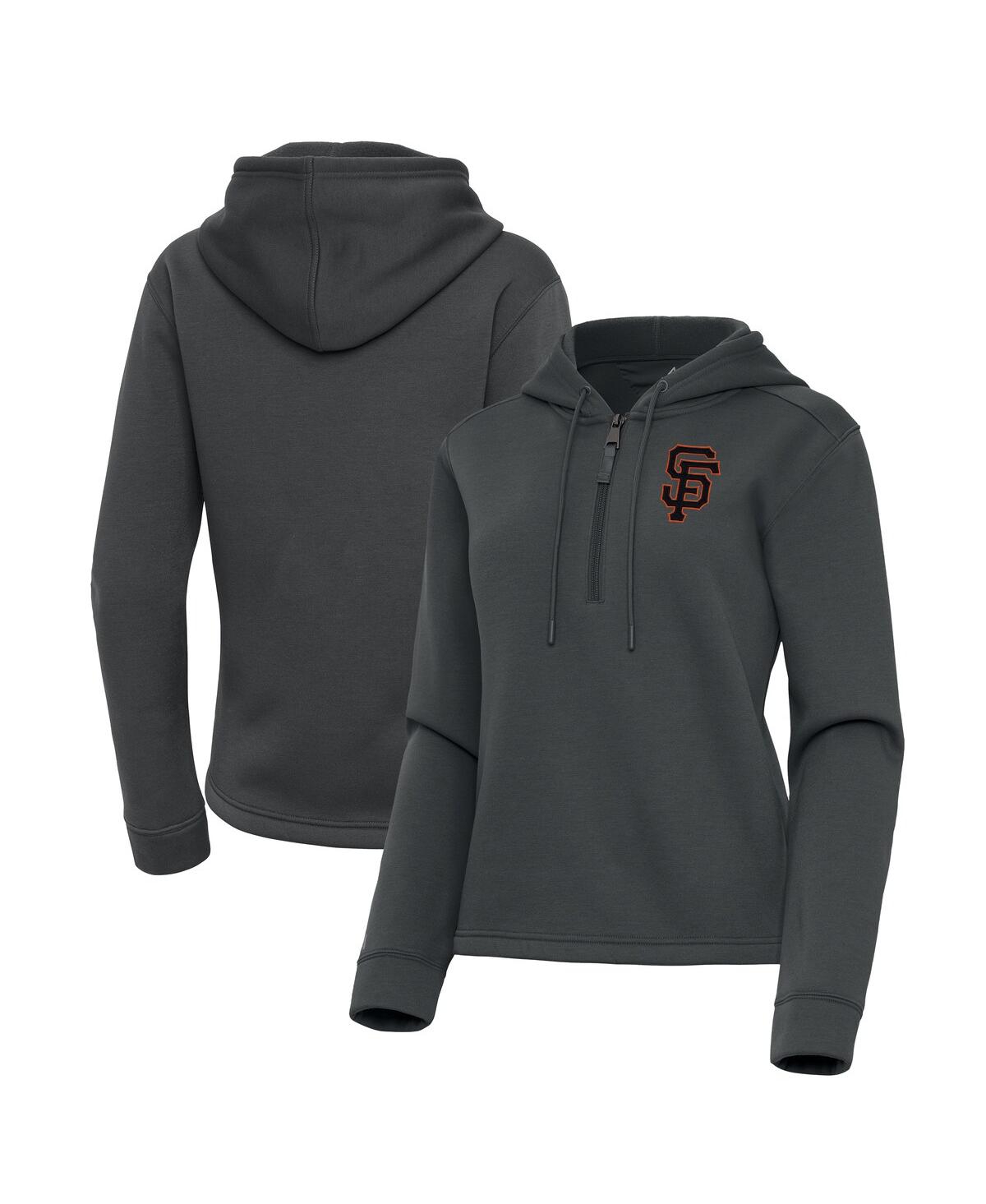 Women's Pewter San Francisco Giants Contemporary Quarter-Zip Hoodie - Pewter