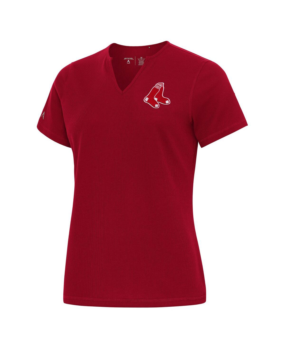 Women's Red Boston Red Sox Notch Neck T-Shirt - Red