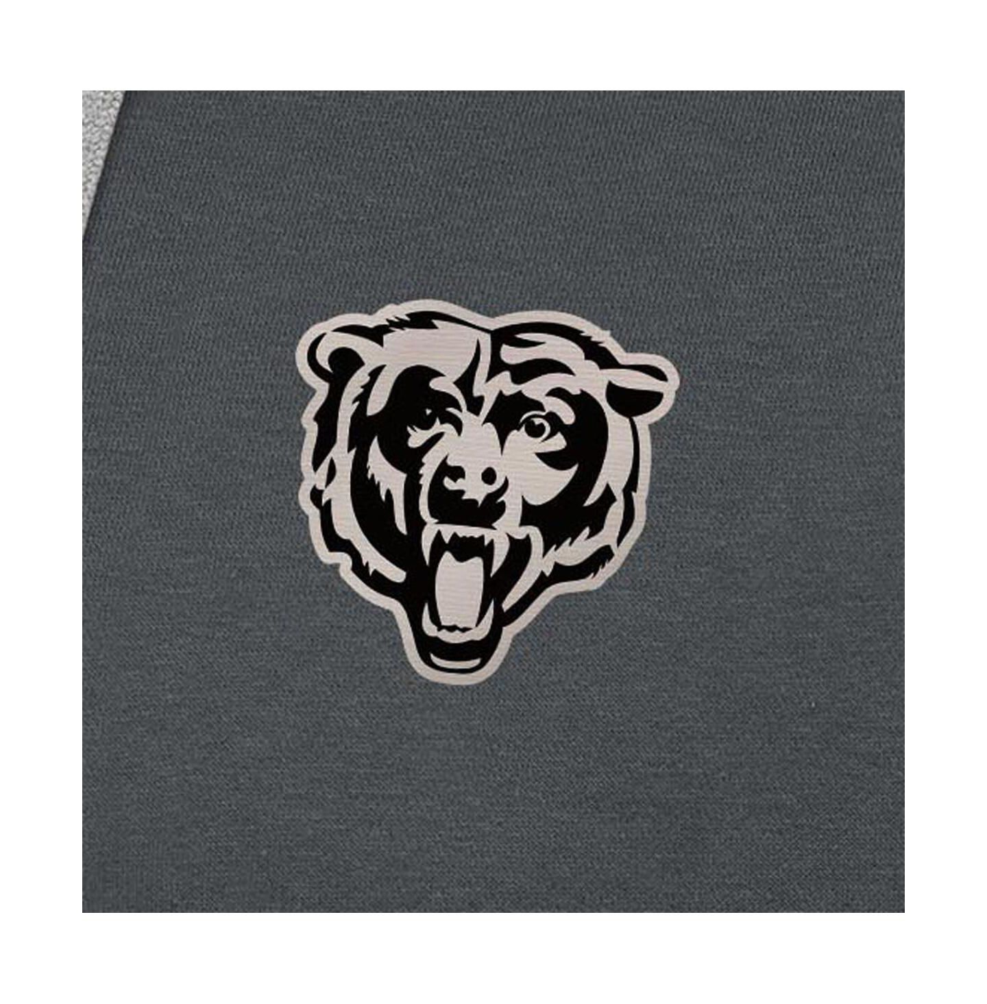 Мужское худи Antigua Charcoal Chicago Bears Brushed Carbon Victory Pullover — фото 4