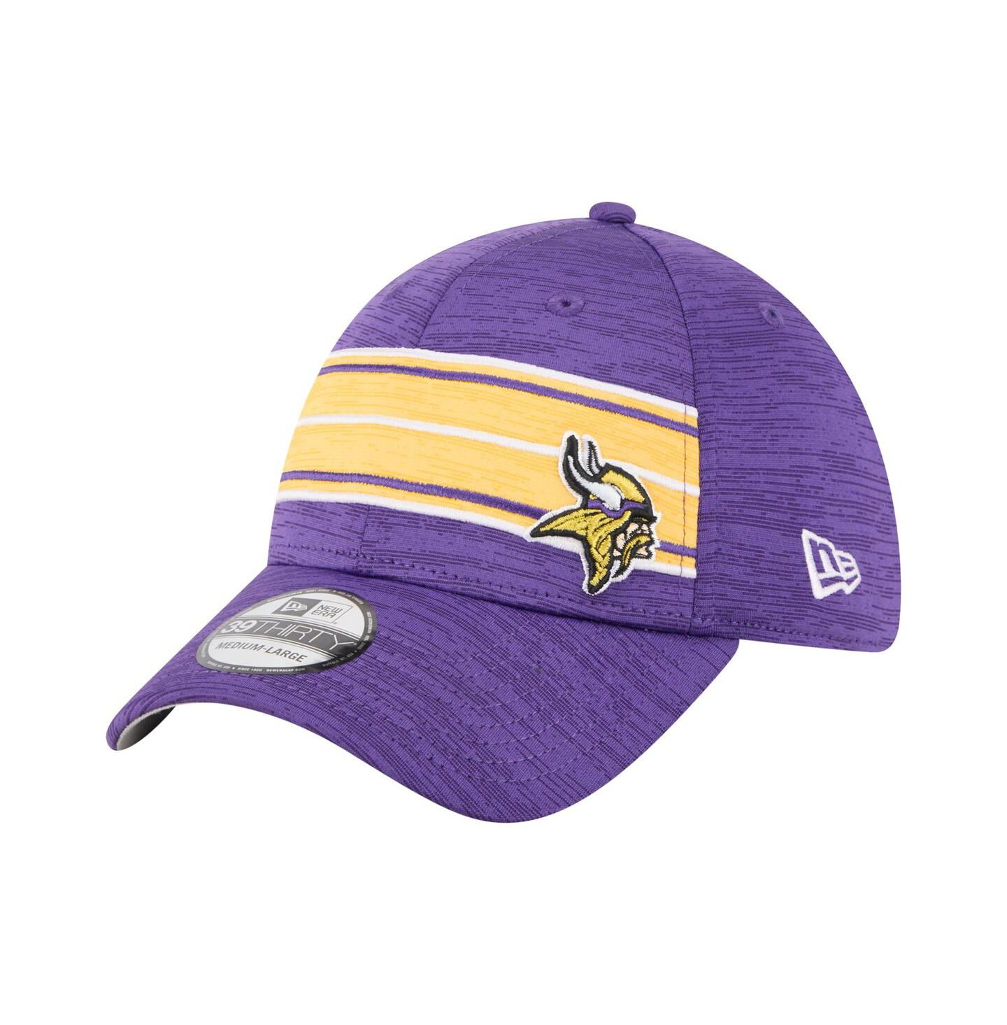 Мужская кепка New Era Purple Minnesota Vikings Stripes 39THIRTY Flex Hat — фото 1