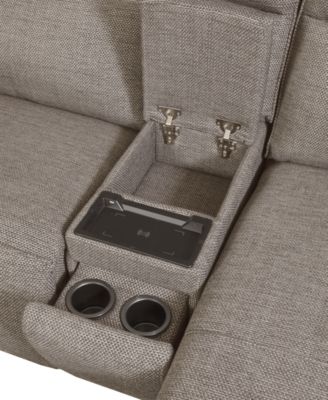 Miren 5-Pc. Fabric Sectional with 2 Power Headrest Recliners with Console, Exclusively at Macy's