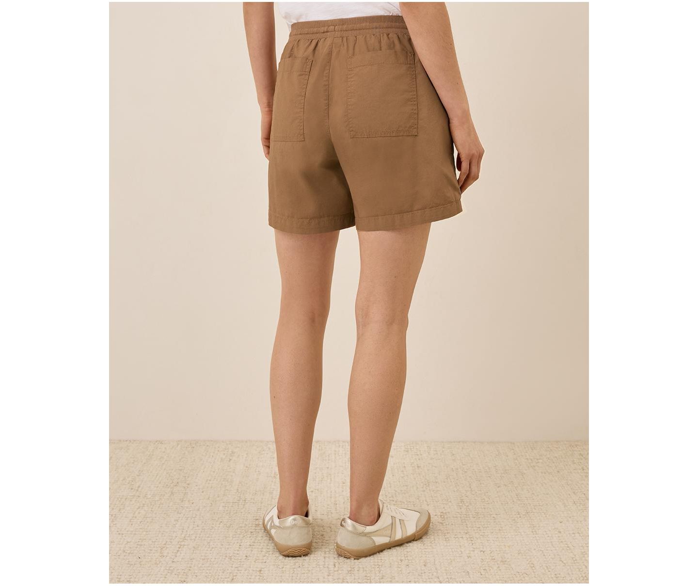 Женские шорты Pact Organic Cotton Monterey Poplin Short, цвет: Коричневый — фото 3