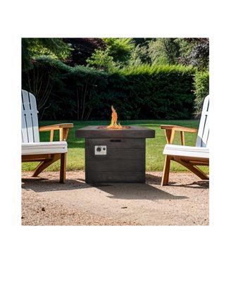 32 in. Outdoor Square Fire Pit -Black