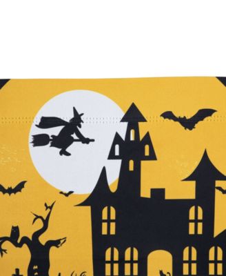 Haunted House with Flying Witch Halloween Outdoor Garden Flag, 18" x 12.5"