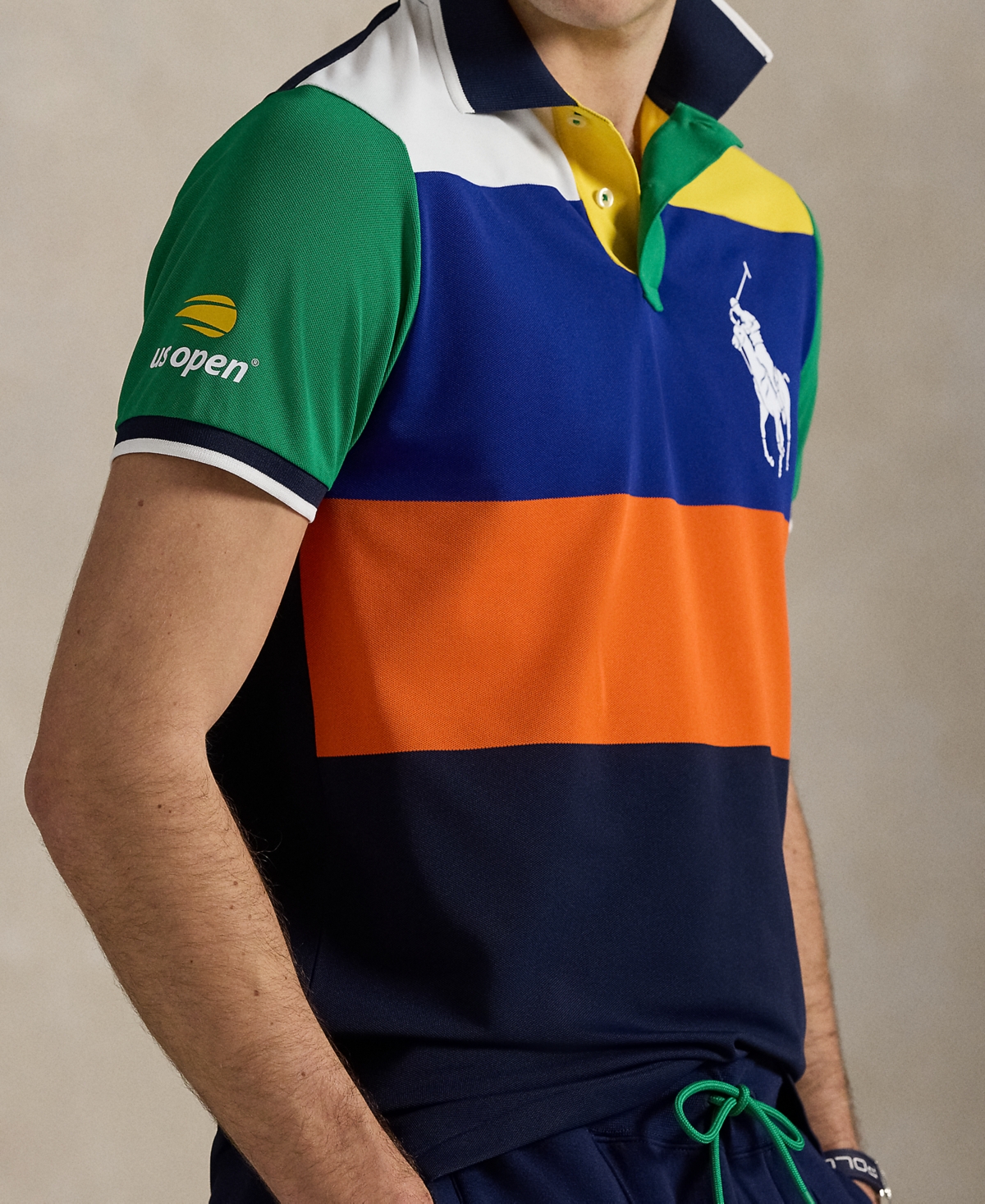 Polo Ralph Lauren Unisex Us Open Custom Slim Mesh Polo Shirt In Multi