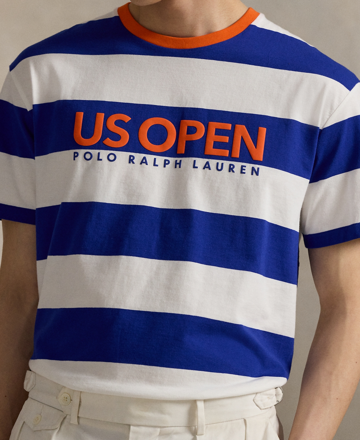 Polo Ralph Lauren Unisex Us Open Classic-fit Striped T-shirt In Multi