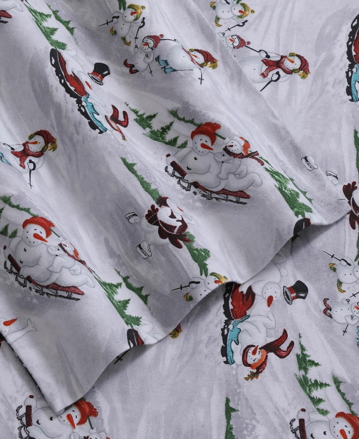 Tribeca Living Holiday Printed Cotton Flannel Extra Deep 4-pc. Sheet Set, California King In Red