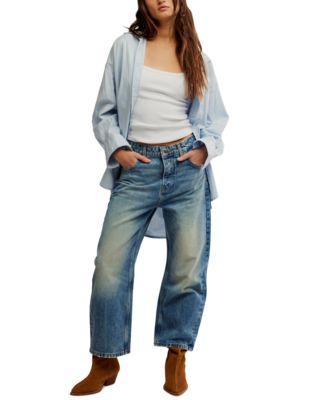 Free People Women's Deep Trance Boyfriend Cut Cotton Jeans - Macy's