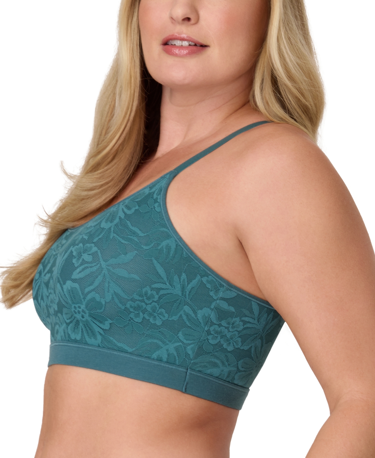 Bali Women's Breathe Lace-overlay Bralette Dfcmbr In Blue