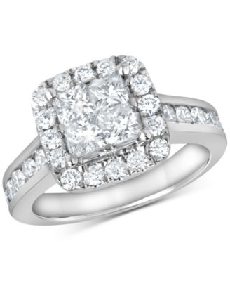 Diamond Princess Quad Cluster Halo Bridal Set (2-1/4 ct. t.w.) in 14k White Gold