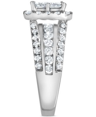 Diamond Princess Quad Cluster Halo Engagement Ring (2-1/2 ct. t.w.) in 14k White Gold