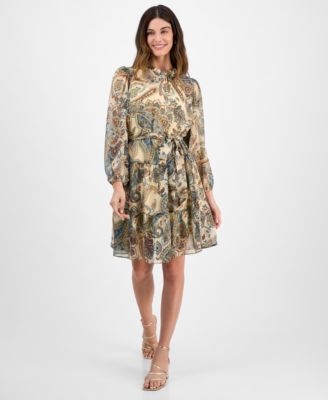julia jordan - Women's Paisley-Print Fit & Flare Dress