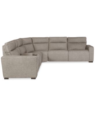 Miren 6-Pc. Fabric Sectional with 2 Power Headrest Recliners with Console, Exclusively at Macy's