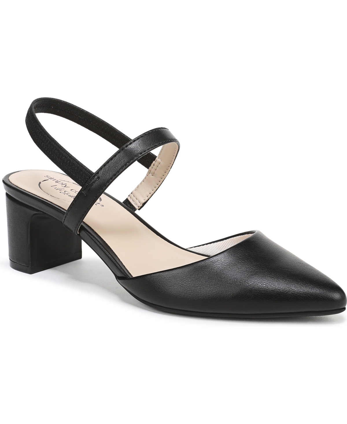 Lifestride Women's Miriam Pointed Toe Block Heel Slingback Pumps In Black
