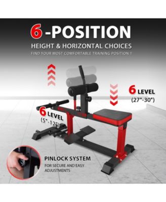 Adjustable Seated Calf Raise Machine - Home Gym Leg Trainer with Band Pegs & Weight Plate Loading  Red)