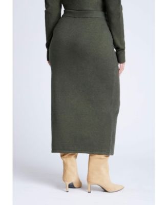 Women's Plus Size Sweater Column Skirt