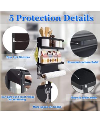 Magnetic Kitchen Organization Rack With Paper Towel Holder