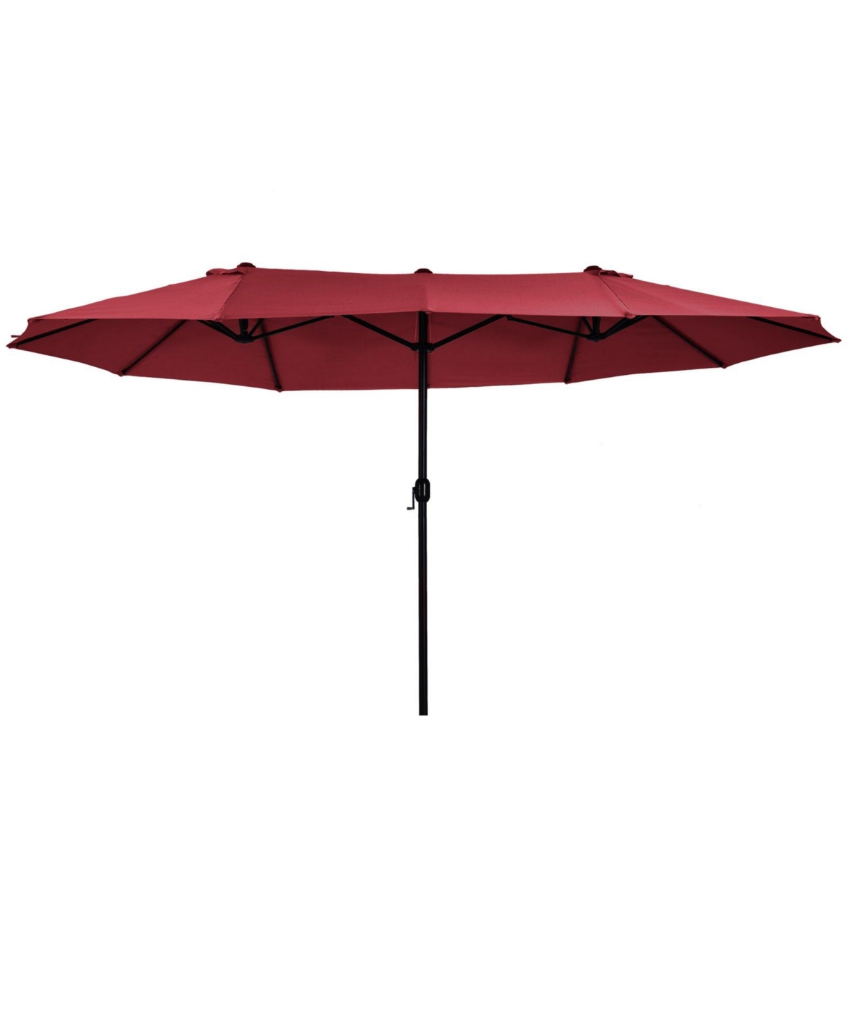 Outsunny Extra Large 15ft Patio Umbrella, Double-Sided Outdoor Umbrella with Crank Handle and Air Vents for Backyard, Deck, Pool, Market, Wine