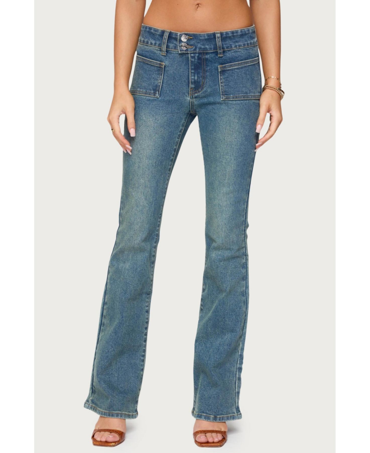 Women's Mattea Low Rise Flared Jeans - Blue-washed