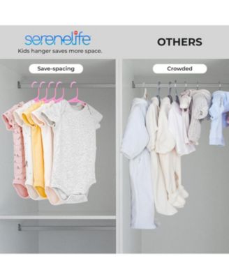 20 Pcs. Non-Slip Plastic Kids Hangers - Durable and Space-Saving Closet Organizers for Infants, Toddlers, and Kids' Clothing (Pink