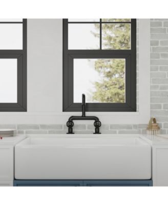 2-Handle 2 Holes Deck Mount Modern Kitchen Faucet With 360 ° Swivel Spout