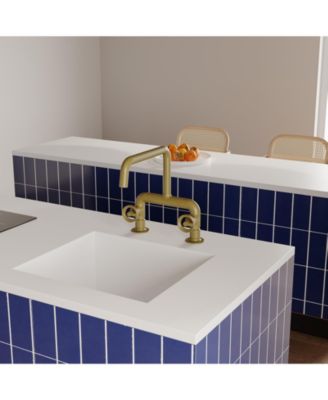 2-Handle 2 Holes Deck Mount Modern Kitchen Faucet With 360 ° Swivel Spout