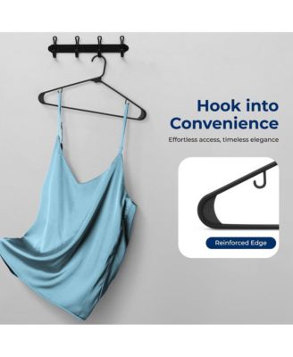 20 Pcs. Plastic Hangers - Non-Slip, Sturdy, and Heavy Duty Coat Set with 360&amp;#xB0; Swivel Hook for Clothes (Black)
